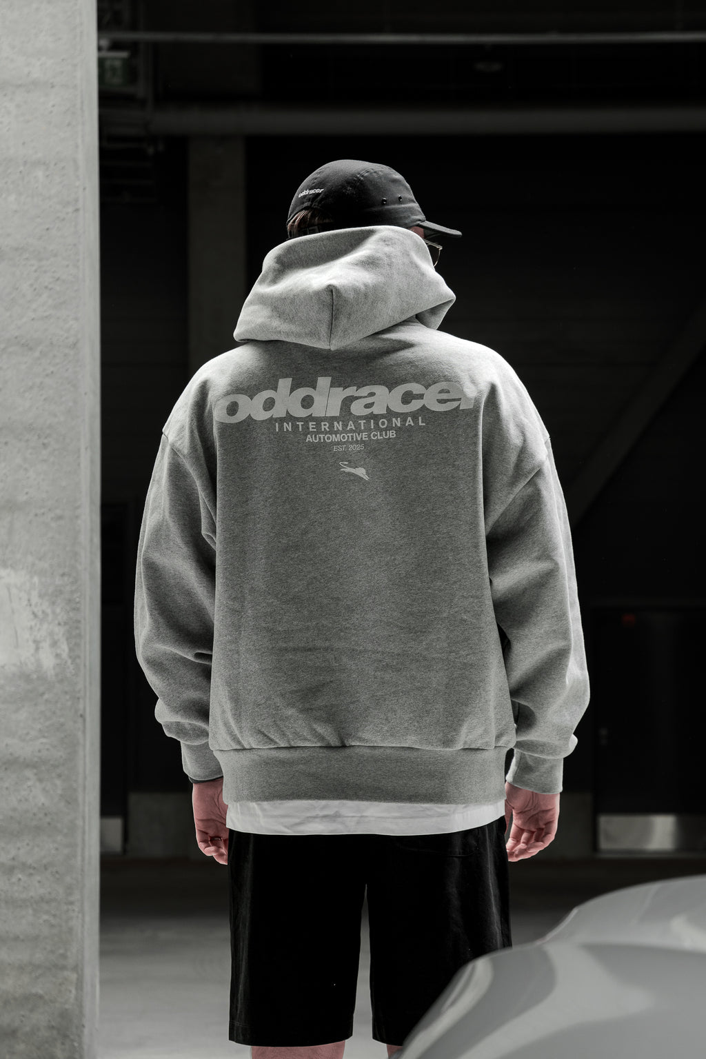 automotive club hoodie gray